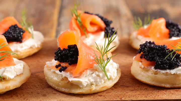 Blinis with Black Caviar Recipe  Caviar Recipes - Fulton Fish Market