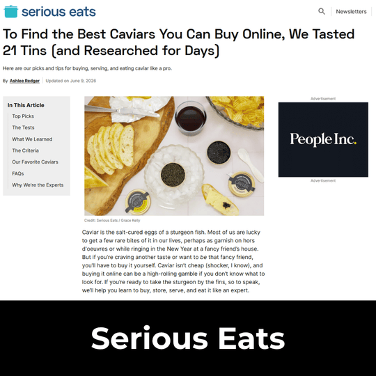 Serious Eats Reviews the Imperia Caviar Starter Set
