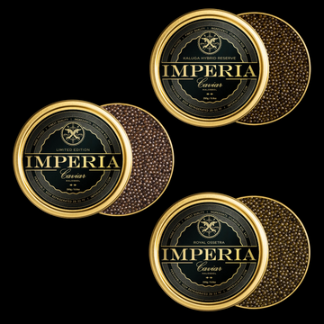 Amur, Ossetra, Kaluga Caviar Tasting Bundle