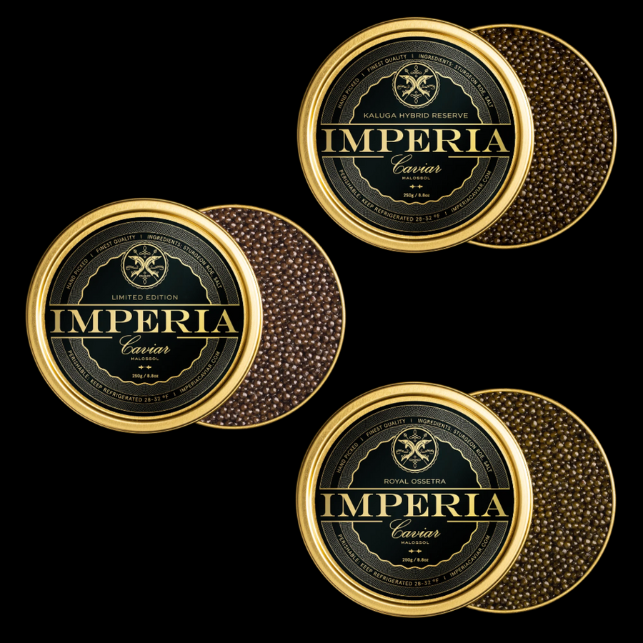 Amur, Ossetra, Kaluga Caviar Tasting Bundle