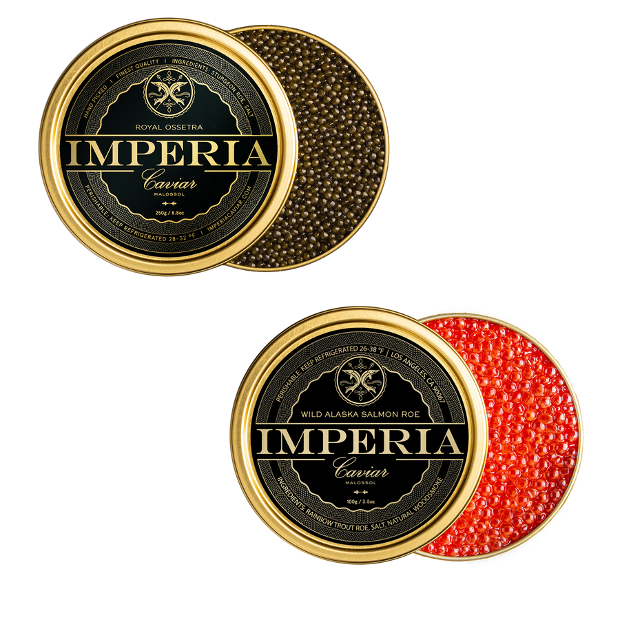 Salmon Roe & Royal Ossetra Caviar Bundle