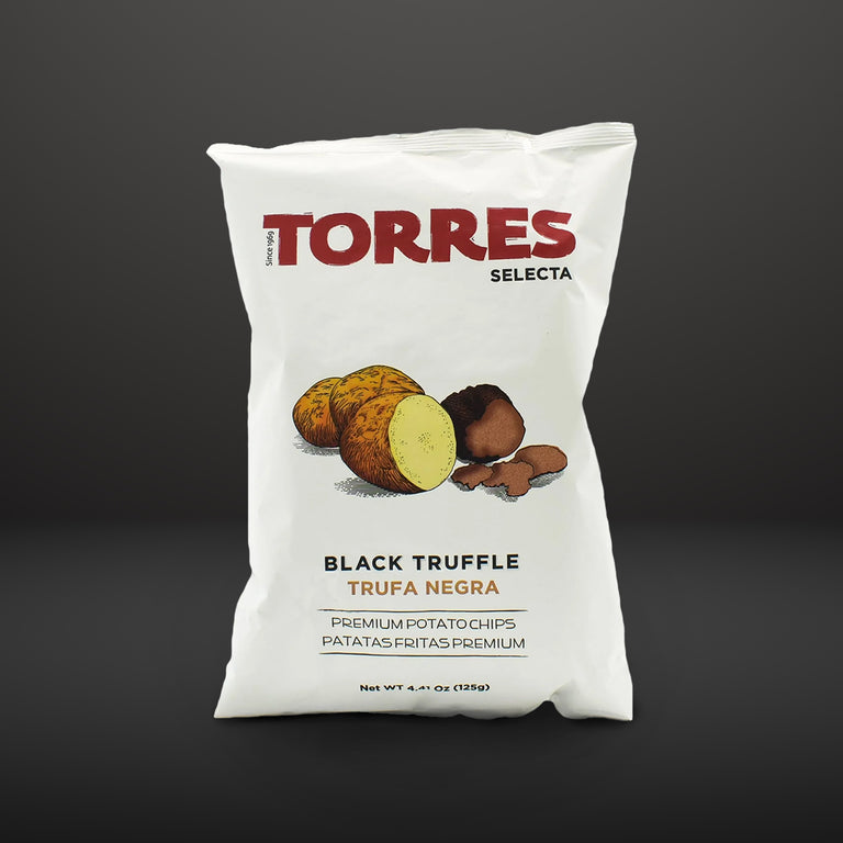 a bag of torres black truffle premium potato chips 